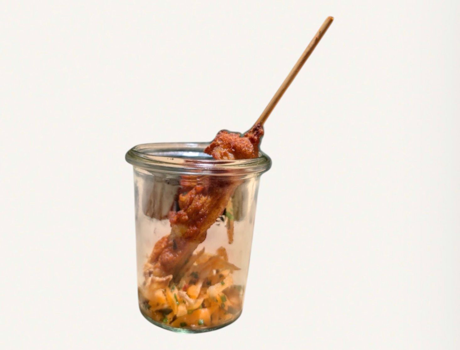 Fingerfood Fleischspieß im Glas